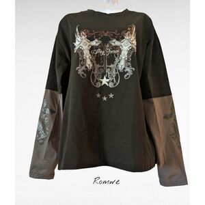 NWT  Romwe long sleeve "Stay Fierce" lightweight mens shirt/top  Sz S